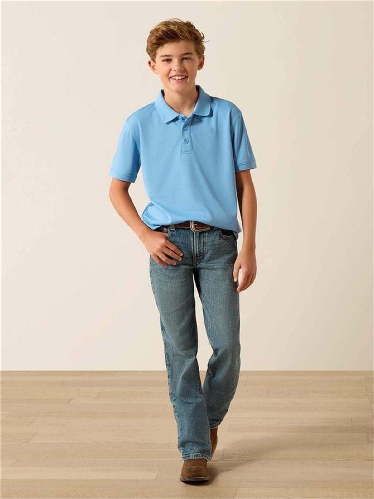 ARIAT BOYS' TEK SHORT SLEEVE POLO SHIRT - Image 4