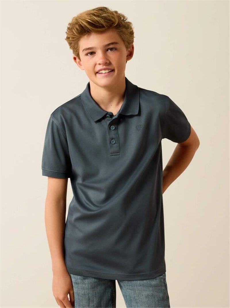 ARIAT BOYS' TEK SHORT SLEEVE POLO
