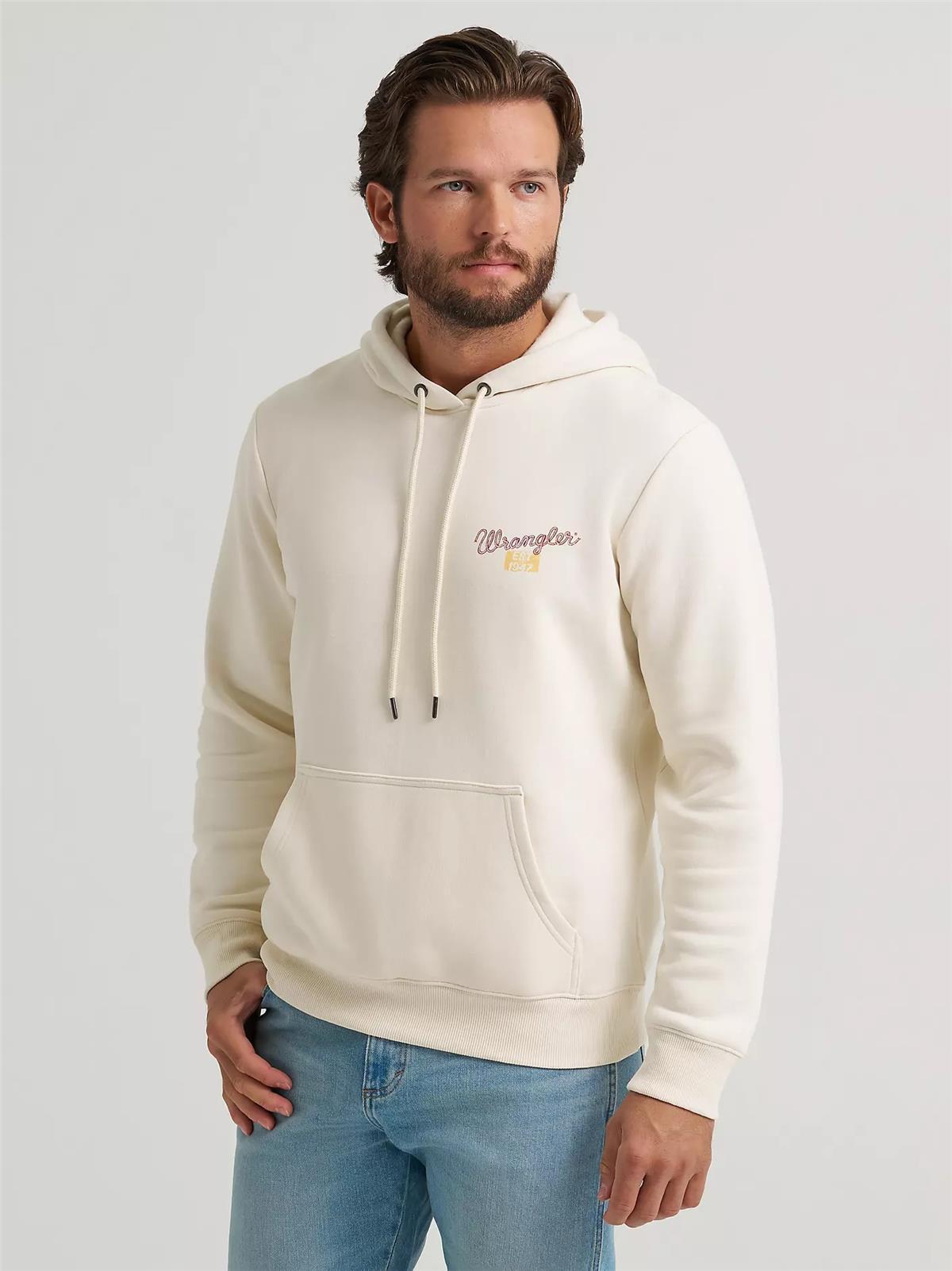 WRANGLER MEN'S 8 SECONDS BACK GRAPHIC HOODIE