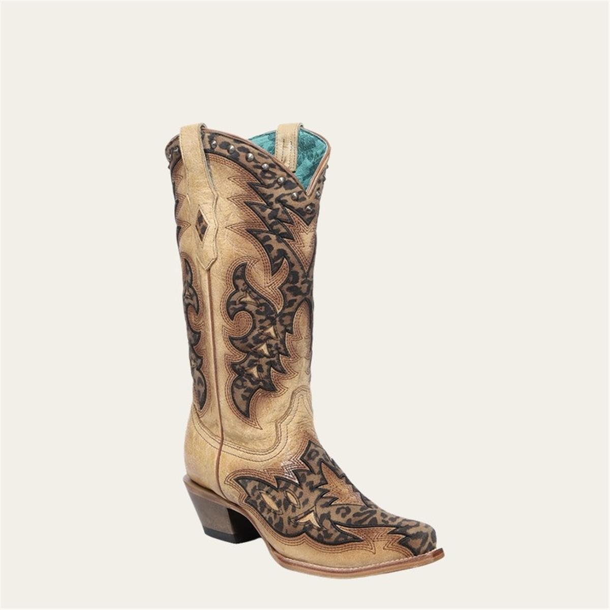 CORRAL BOOTS CO-184 WOMEN'S LEOPARD SNIP TOE BOOT