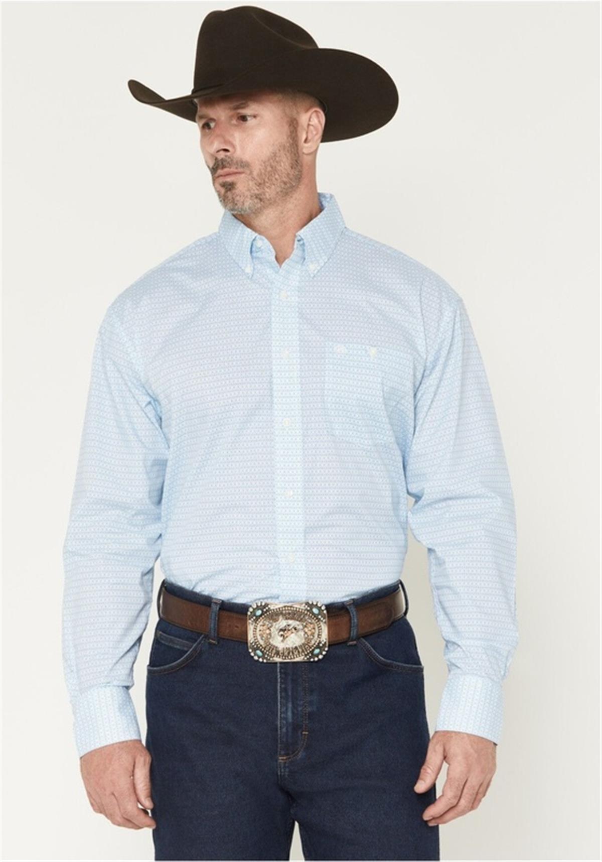 WRANGLER MEN'S GEO PRINT LONG SLEEVE SHIRT